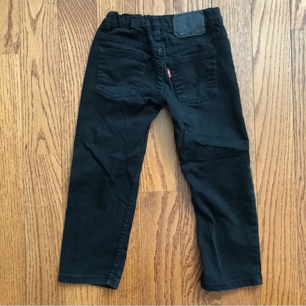 Levis 502 Regular Taper Leg Black Denim Jeans Little Boy’s Size 5